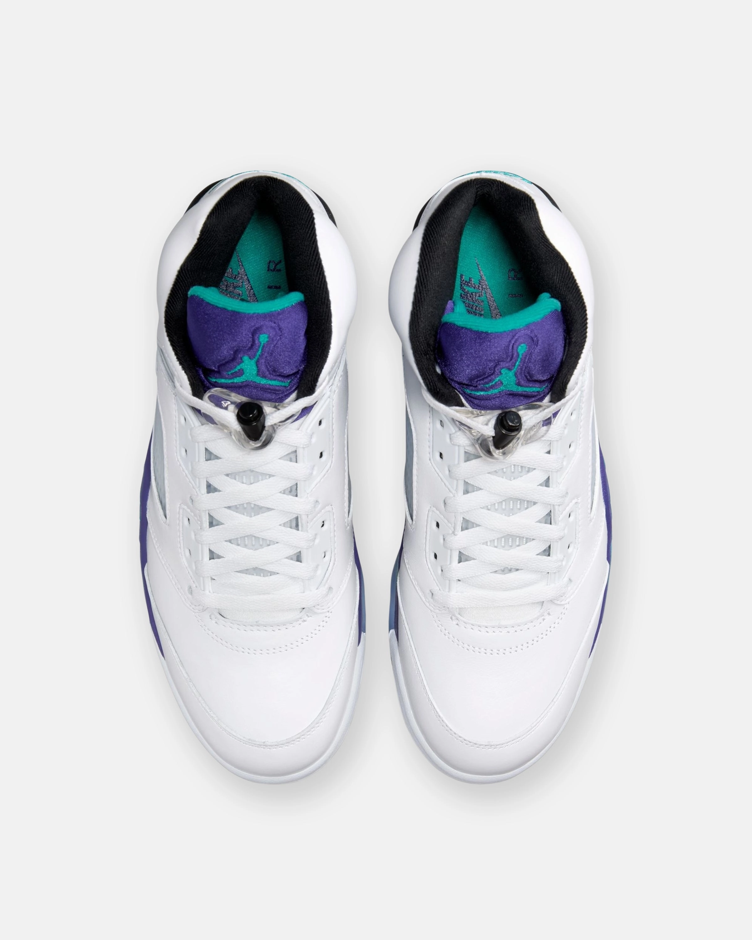 JORDAN AJ 5 RETRO - WHITE/ NEWEMERALD Heritage hoops sneakers
