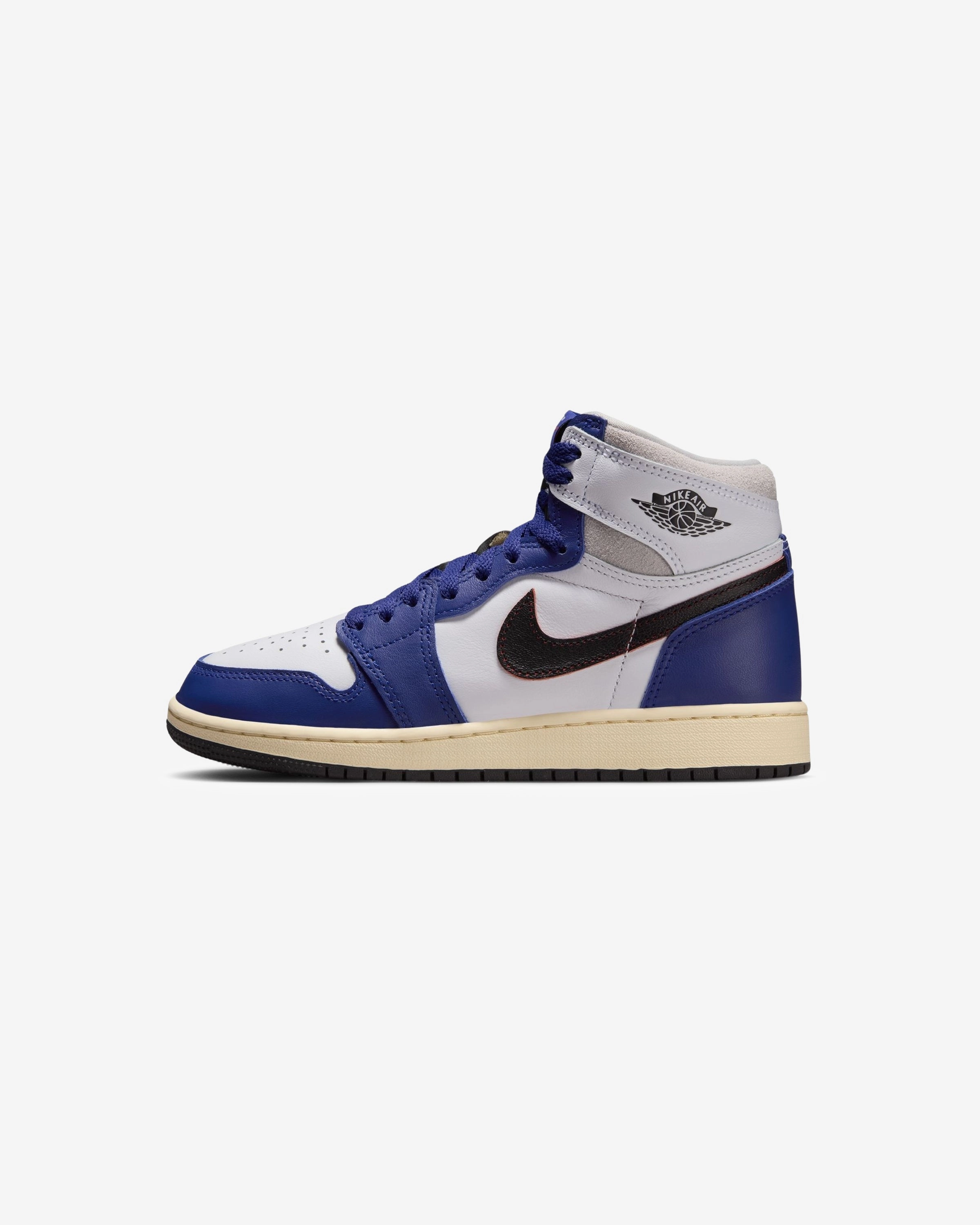 JORDAN GS AJ 1 RETRO HIGH OG - WHITE/ BLACK Heritage hoops sneakers