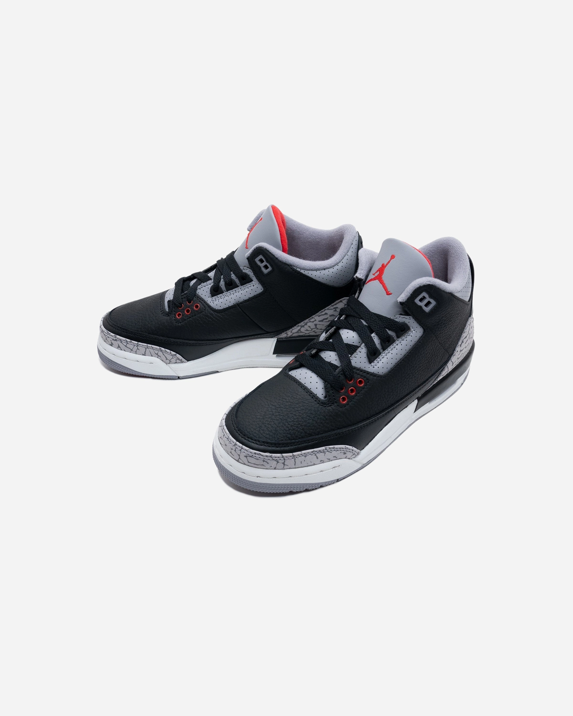 JORDAN GS AJ 3 RETRO - BLACK/ FIRERED/ CEMENTGREY Heritage hoops sneakers