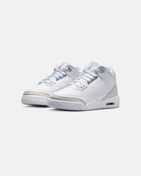 JORDAN GS AJ 3 RETRO - WHITE/ METALLICSILVER Jordan athletic shoes for men