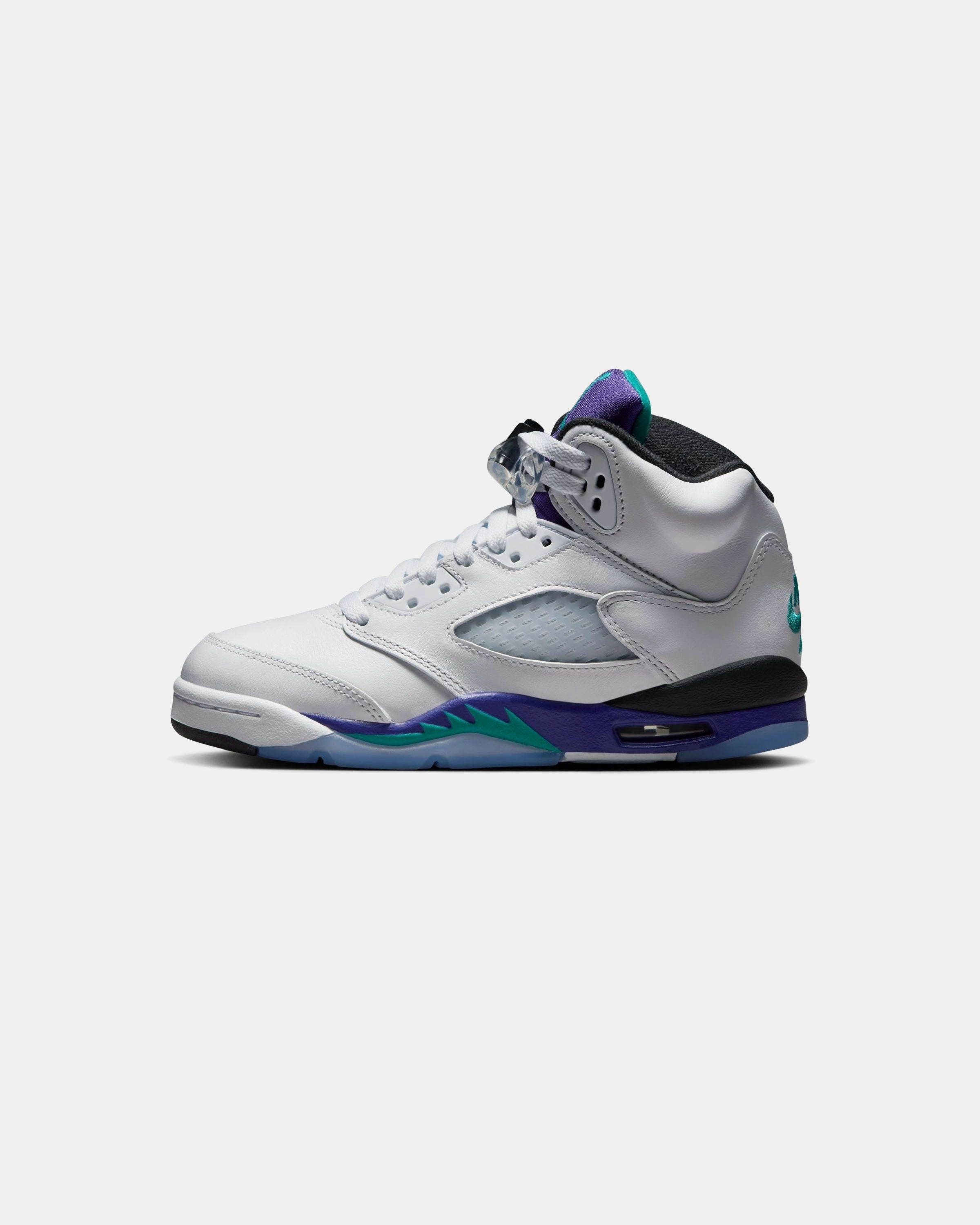 JORDAN GS AJ 5 RETRO - WHITE/ NEWEMERALD Heritage hoops sneakers