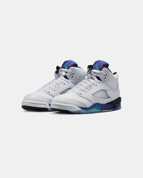 JORDAN GS AJ 5 RETRO - WHITE/ NEWEMERALD Jordan athletic shoes for men