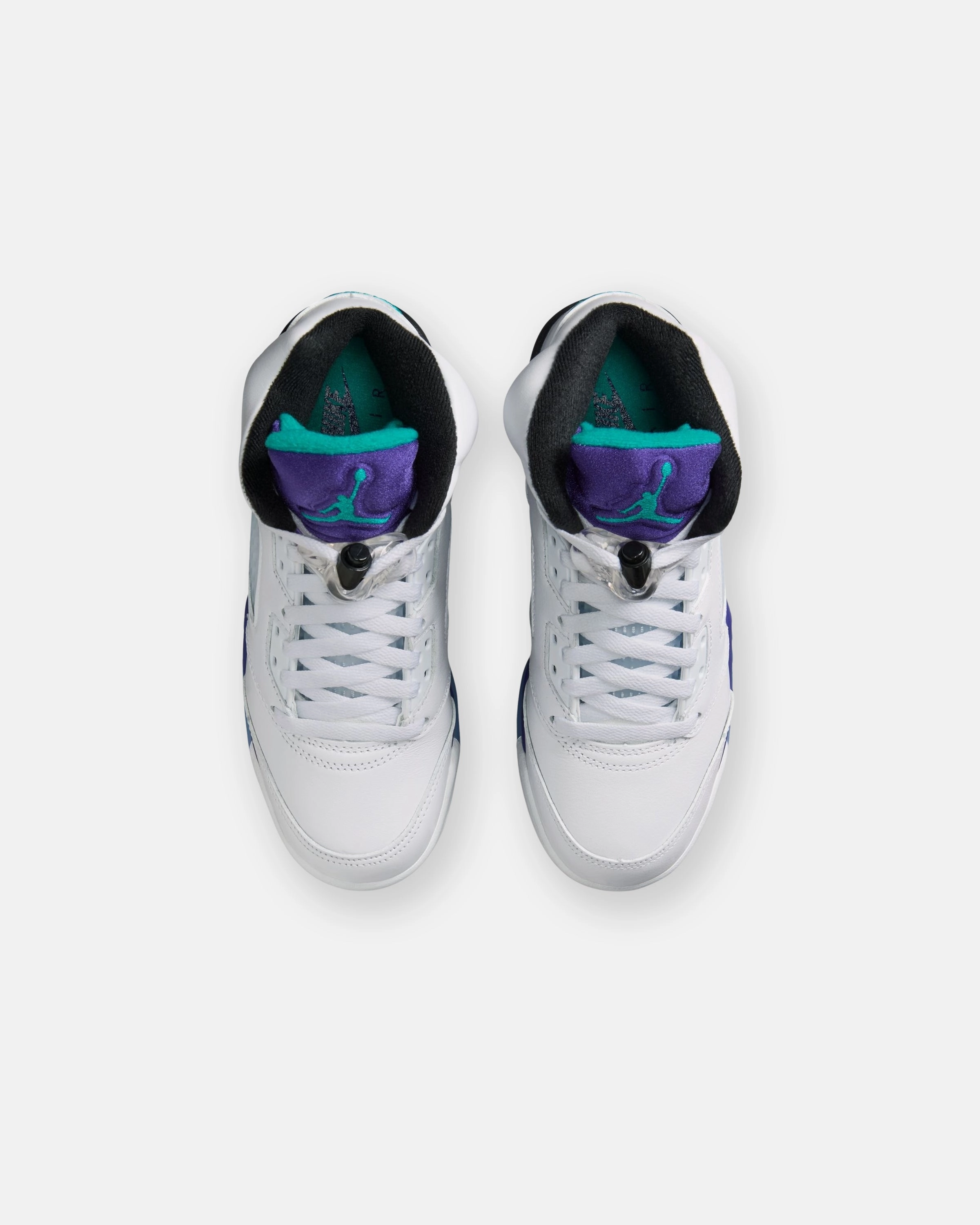 JORDAN GS AJ 5 RETRO - WHITE/ NEWEMERALD Heritage hoops sneakers