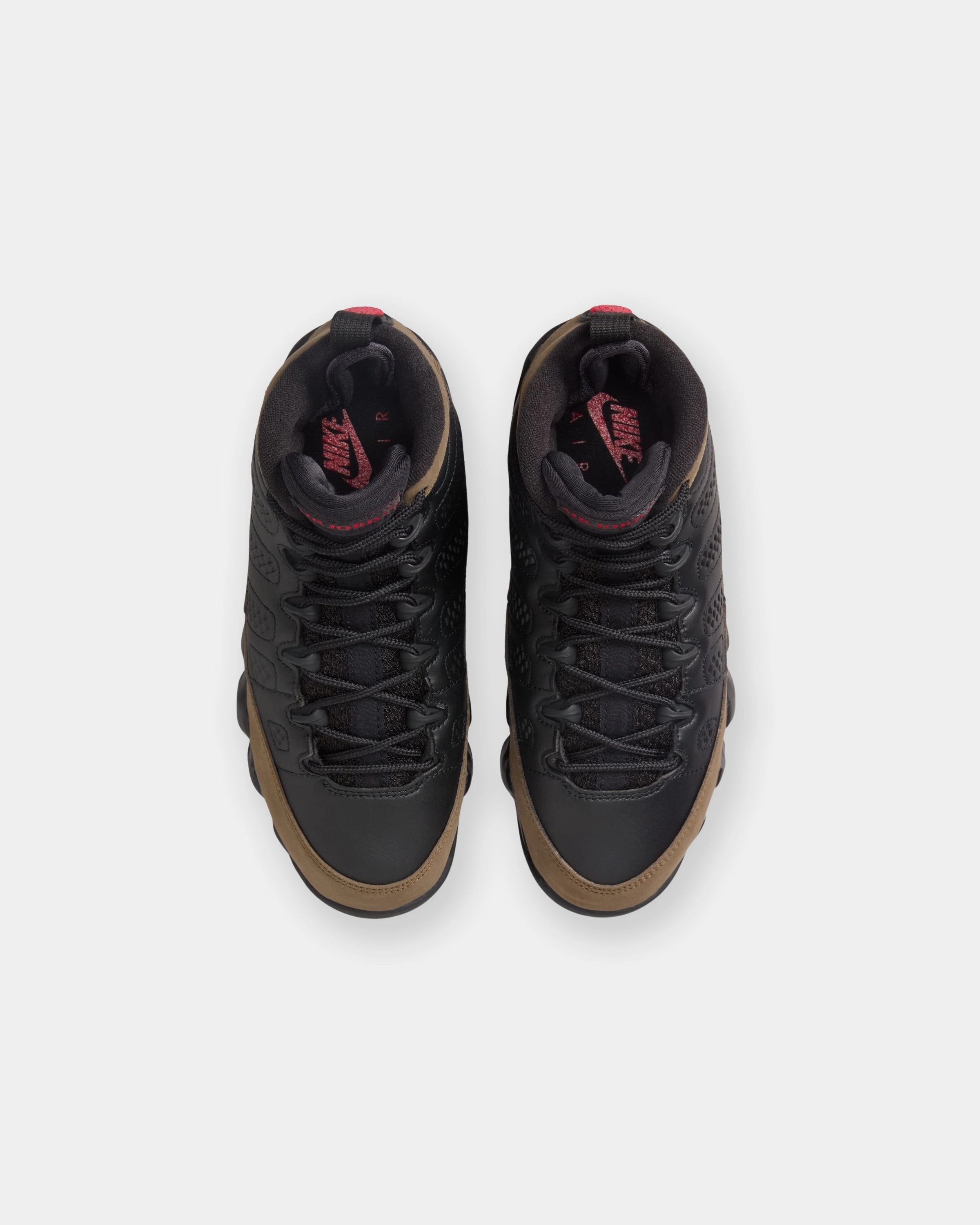 JORDAN GS AJ 9 RETRO - BLACK/ TRUERED/ LIGHTOLIVE Heritage hoops sneakers