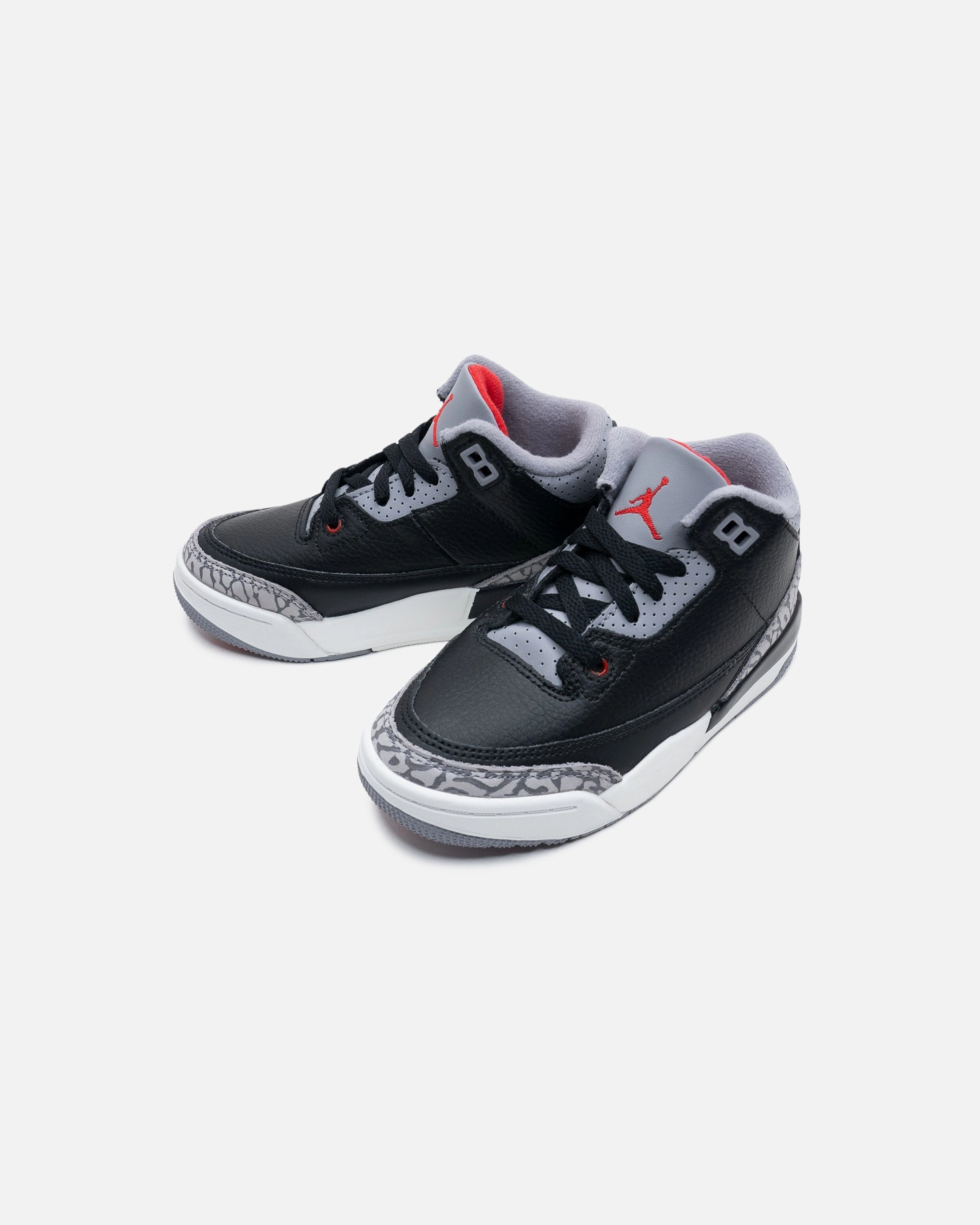 JORDAN PS AJ 3 RETRO - BLACK/ FIRERED/ CEMENTGREY Heritage hoops sneakers
