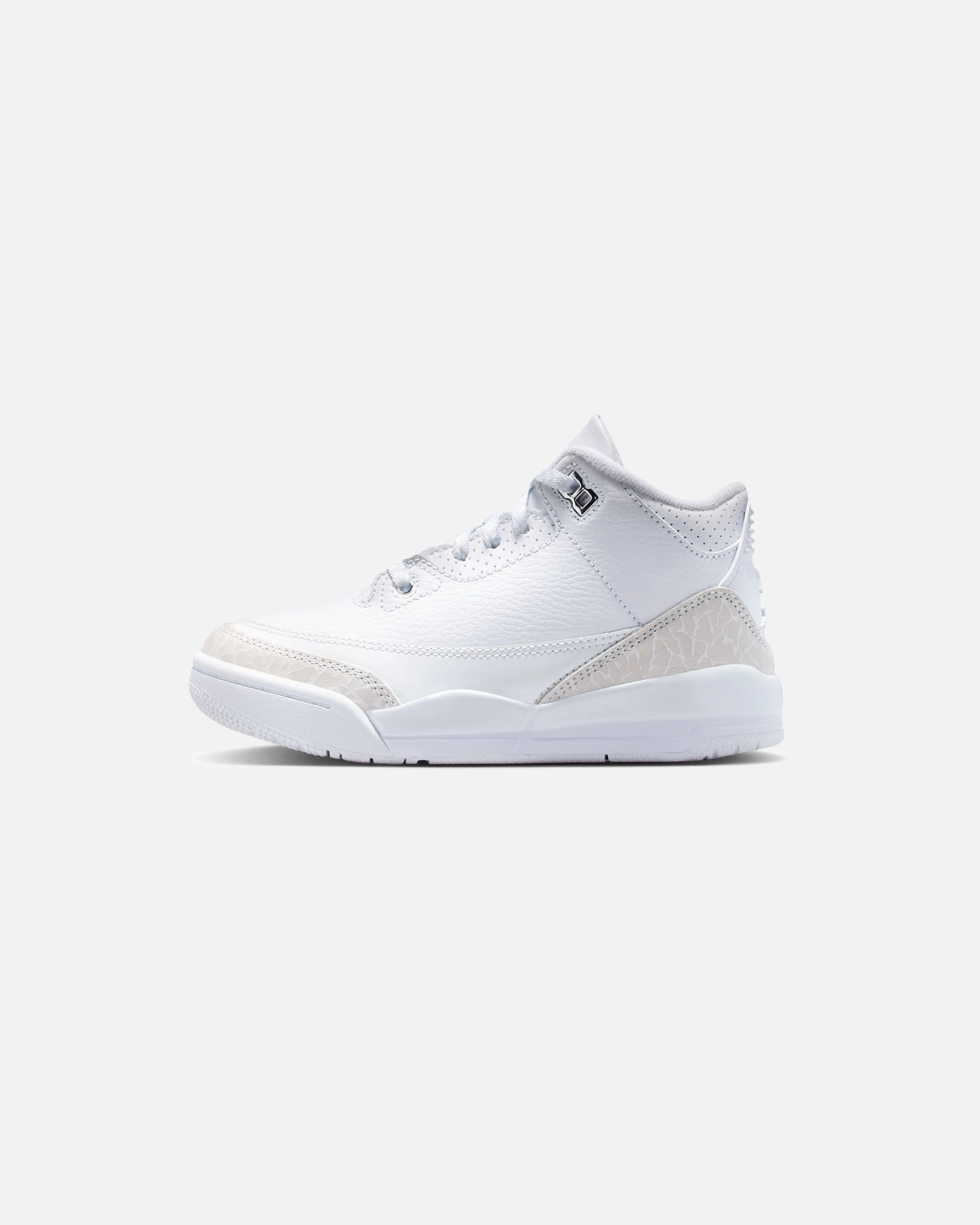 JORDAN PS AJ 3 RETRO - WHITE/ METALLICSILVER Heritage hoops sneakers