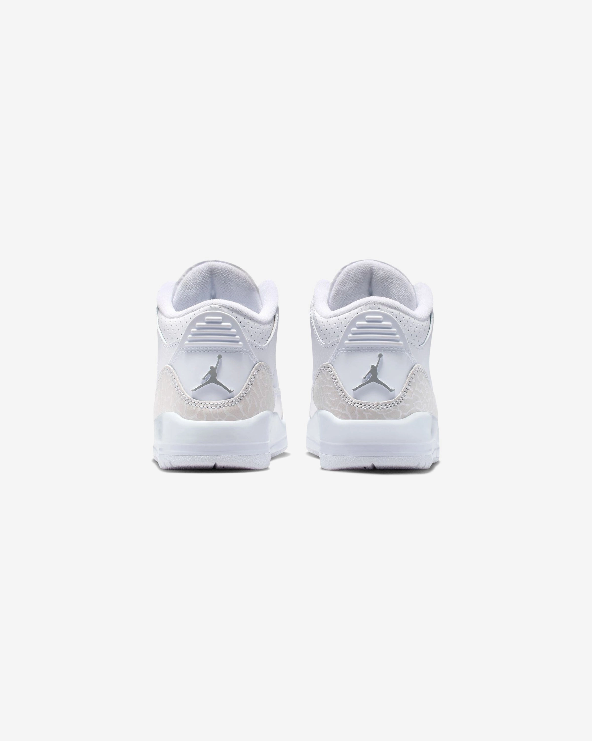 JORDAN PS AJ 3 RETRO - WHITE/ METALLICSILVER Heritage hoops sneakers