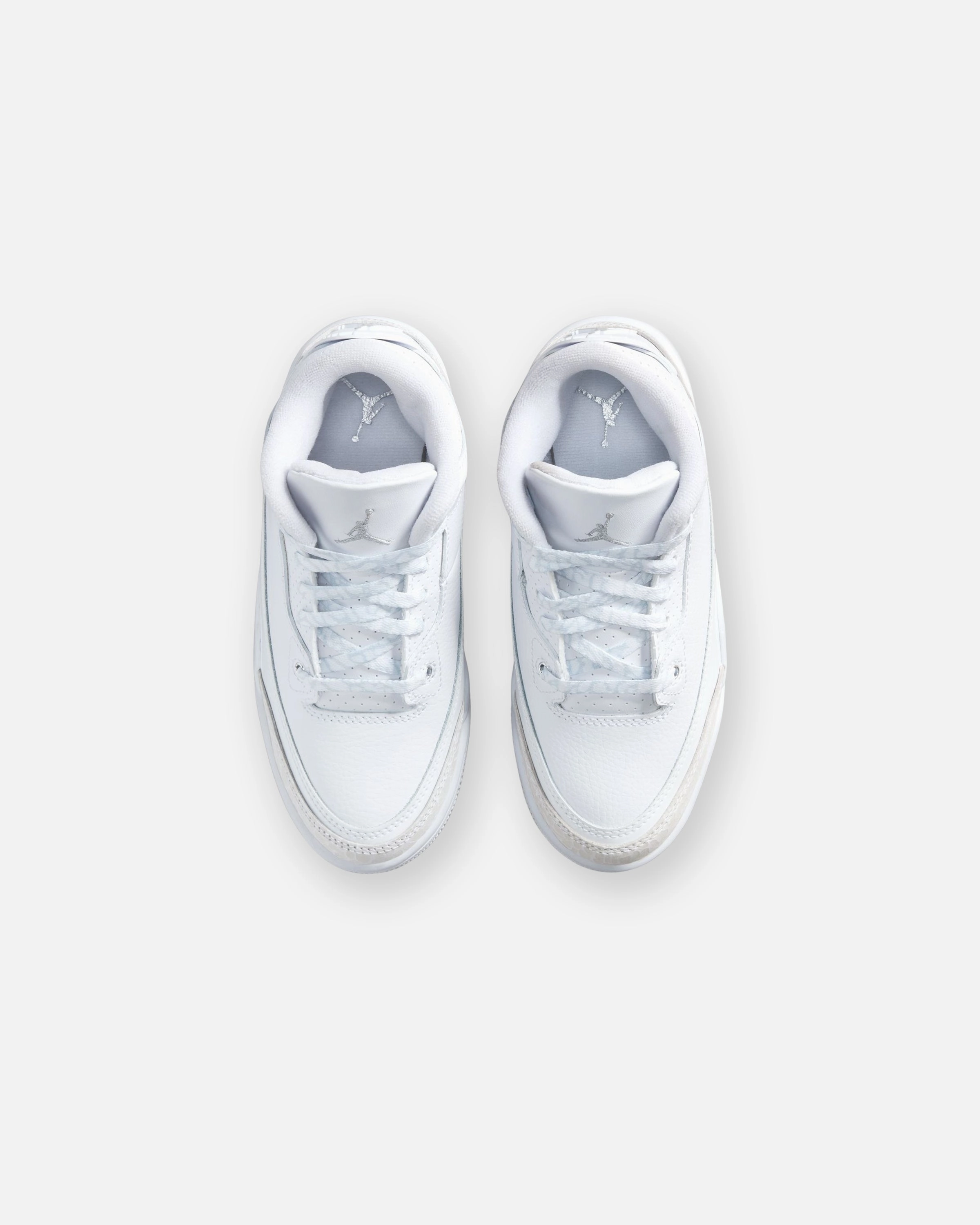 JORDAN PS AJ 3 RETRO - WHITE/ METALLICSILVER Heritage hoops sneakers