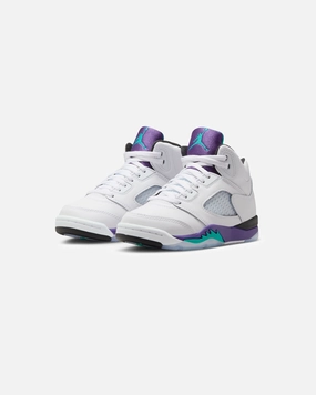 JORDAN PS AJ 5 RETRO - WHITE/ NEWEMERALD Jordan athletic shoes for men