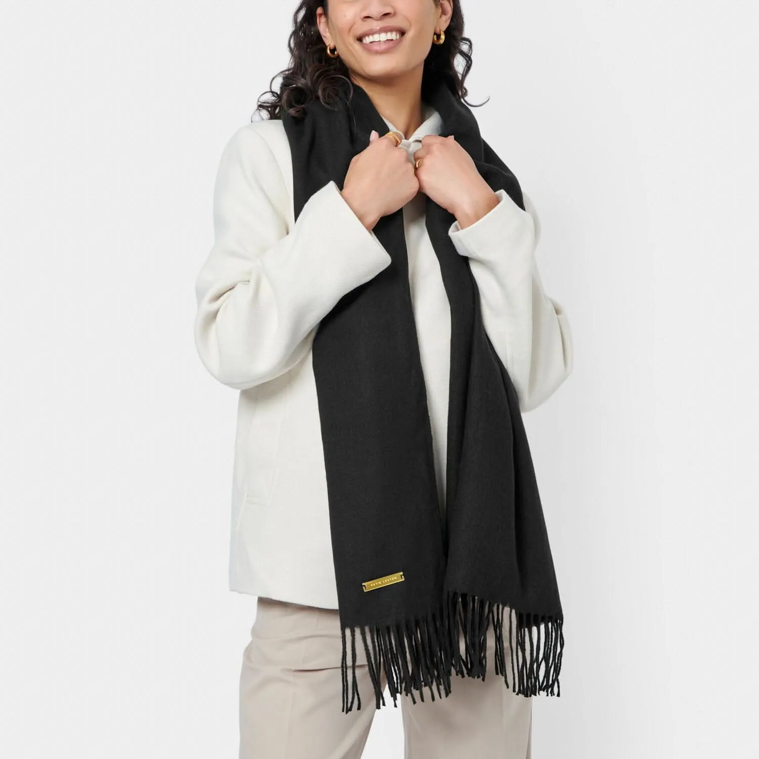 Katie Loxton Black Blanket Scarf KLS616 Katie Loxton Jewelry And Accessories