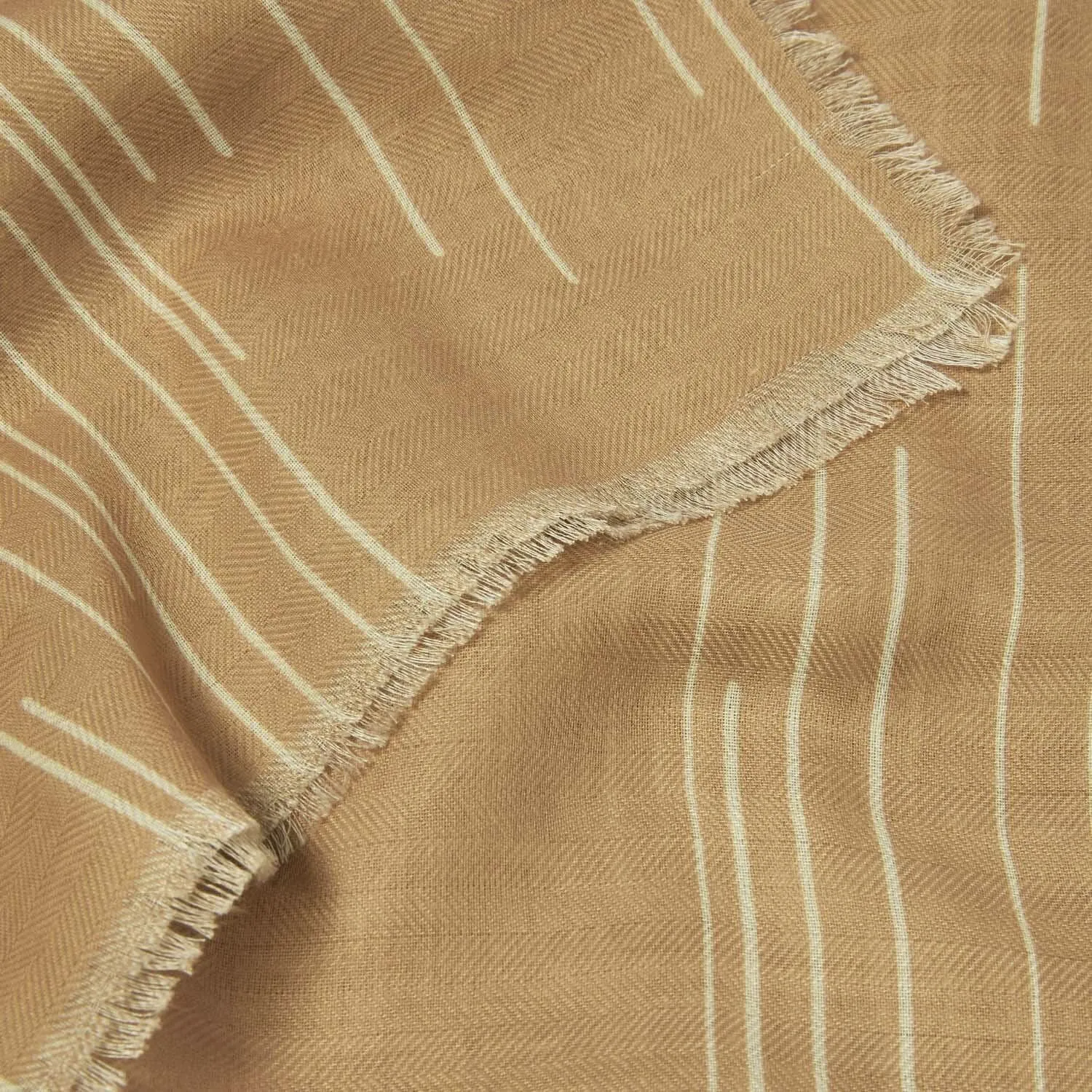 Katie Loxton Camel / Off White Dash Line Printed Scarf KLS598 Katie Loxton Jewelry And Accessories