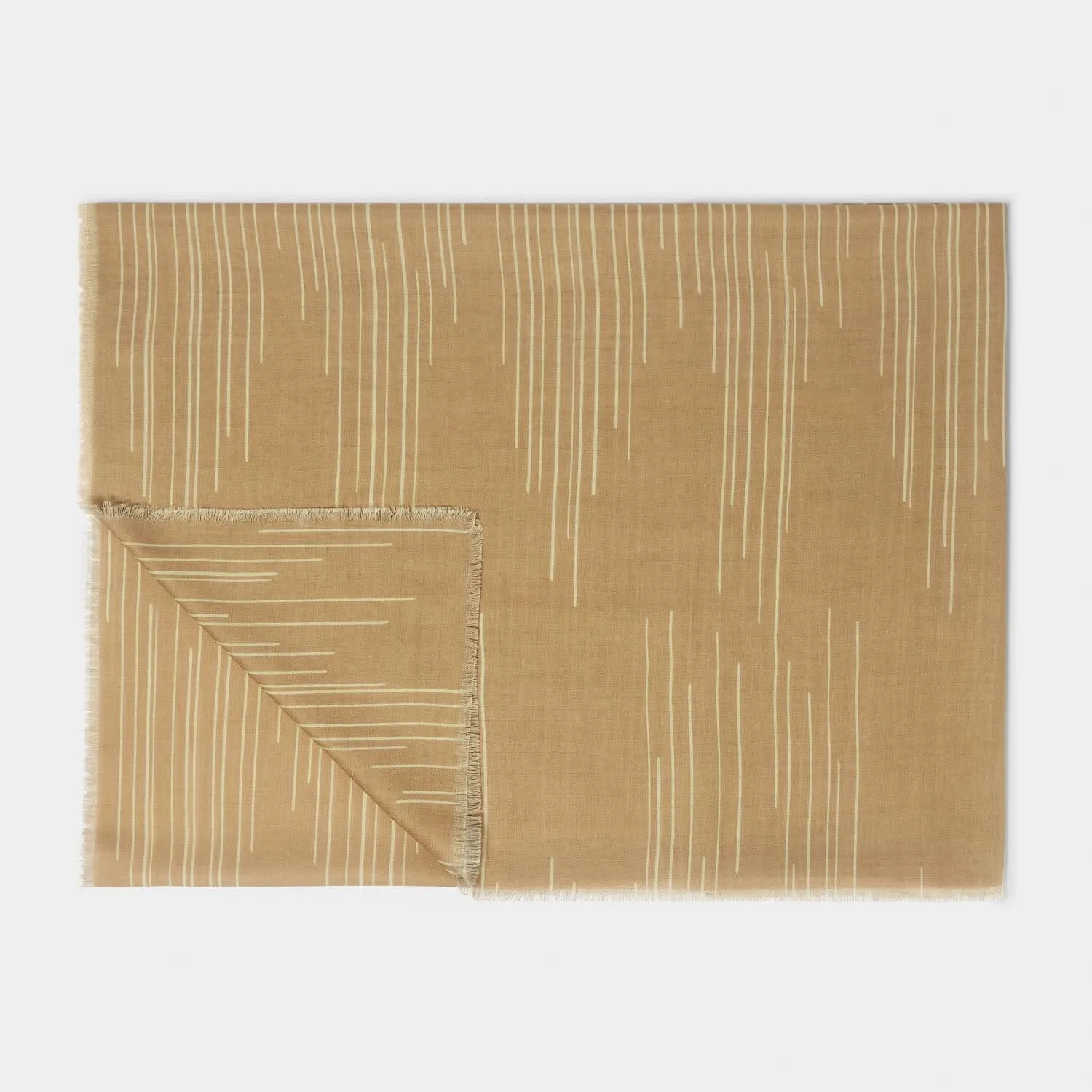 Katie Loxton Camel / Off White Dash Line Printed Scarf KLS598 Katie Loxton Jewelry And Accessories