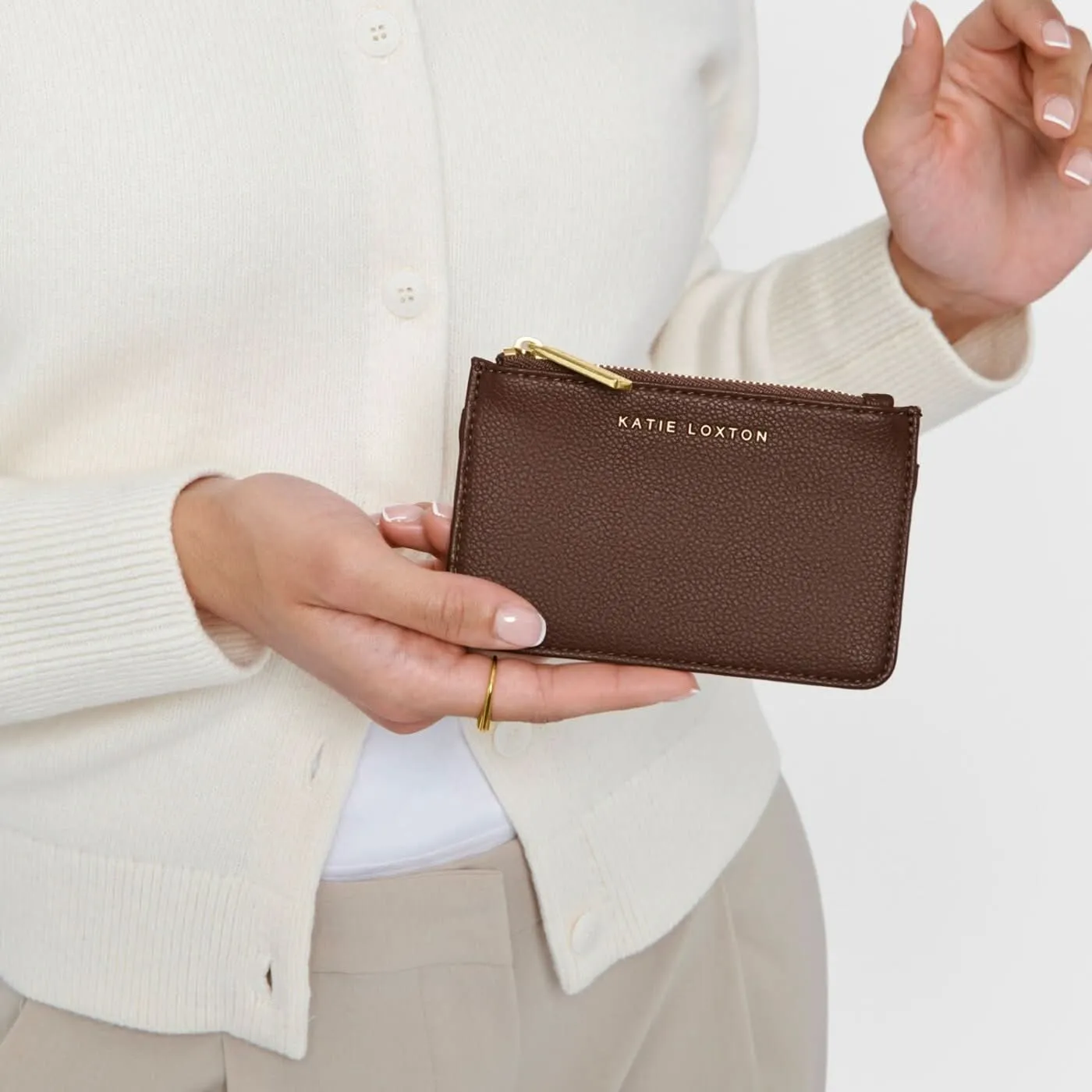 Katie Loxton Chocolate Hana Coin And Card Holder KLB3588 Katie Loxton Jewelry And Accessories