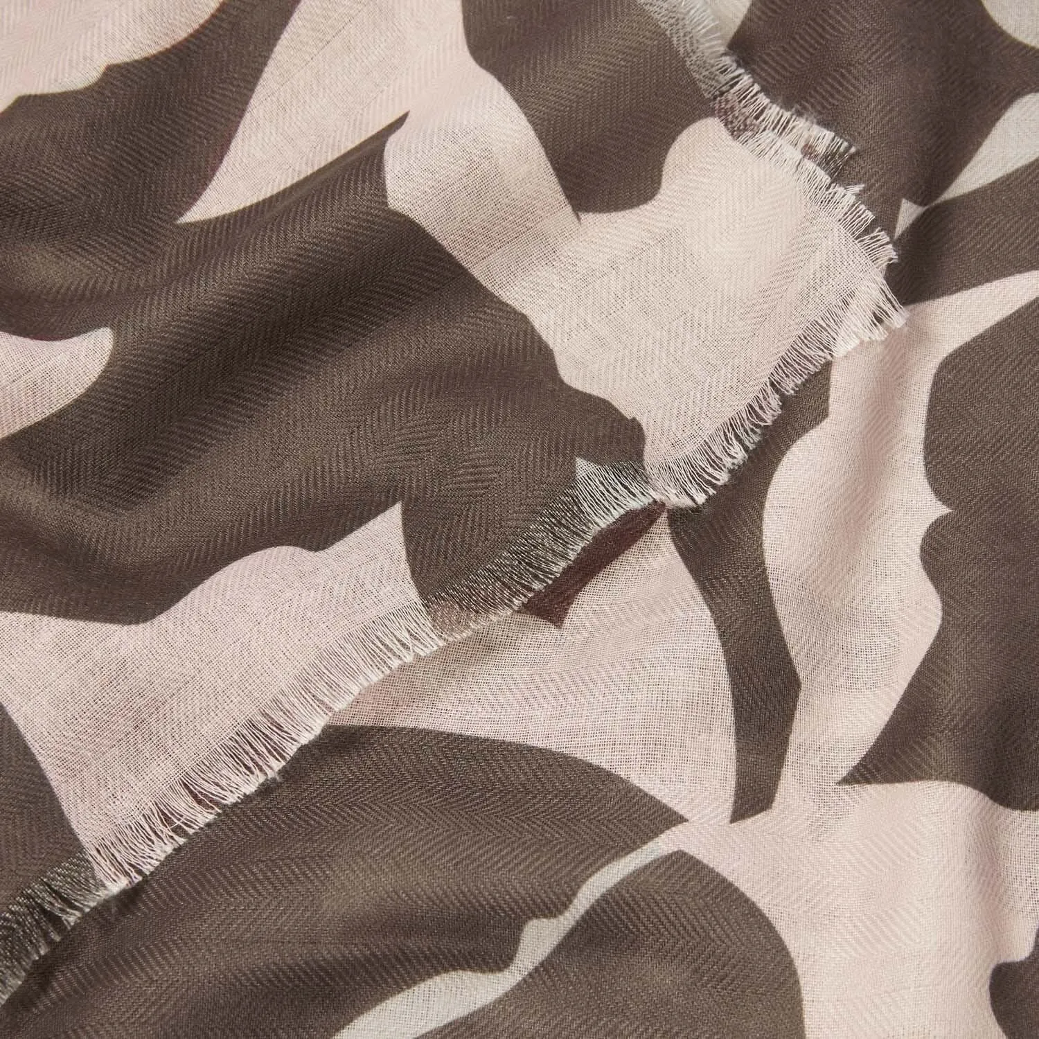 Katie Loxton Chocolate / Nude Pink Abstract Floral Printed Scarf KLS596 Katie Loxton Jewelry And Accessories