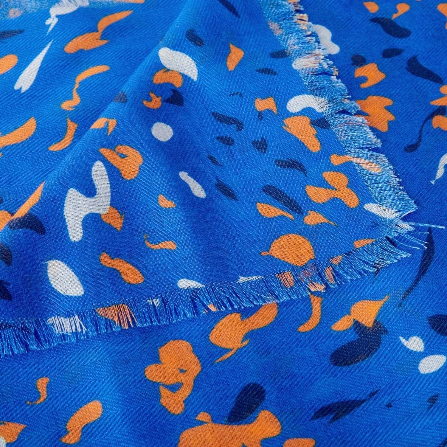 Katie Loxton Cobalt Blue / Orange Terrazzo Printed Scarf KLS591 Katie Loxton Jewelry And Accessories