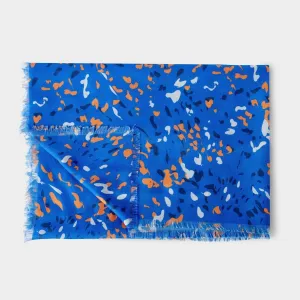 Katie Loxton Cobalt Blue / Orange Terrazzo Printed Scarf KLS591 Katie Loxton Jewelry And Accessories