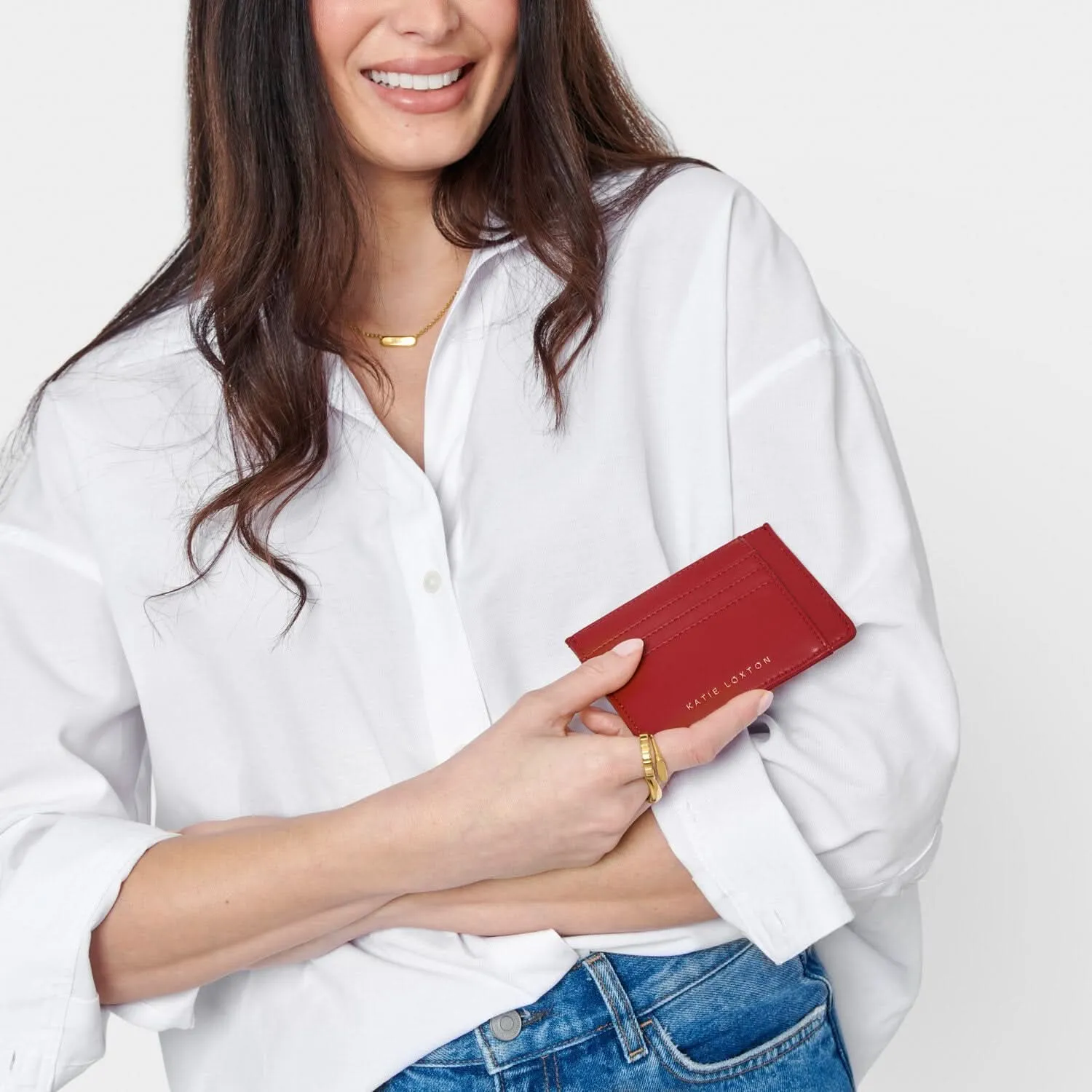Katie Loxton Garnet Red Lily Cardholder KLB3624 Katie Loxton Jewelry And Accessories
