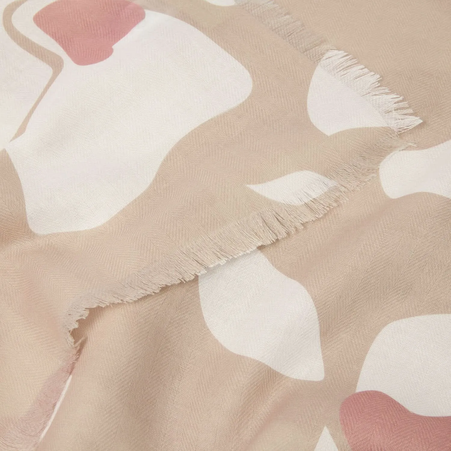 Katie Loxton Nude Pink / Off White / Dusty Rose Floral Printed Scarf KLS592 Katie Loxton Jewelry And Accessories