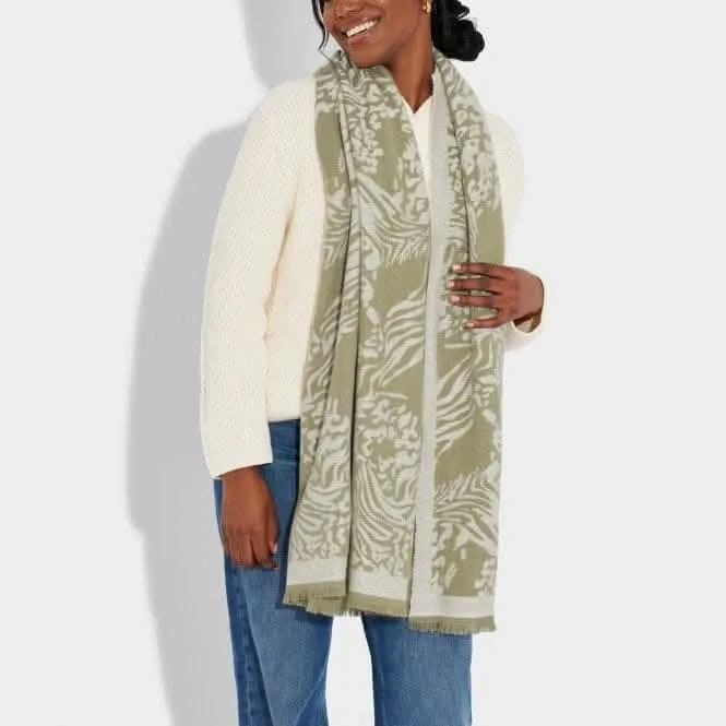 Khaki Animal Printed Blanket Scarf KLS512 Katie Loxton Jewelry And Accessories