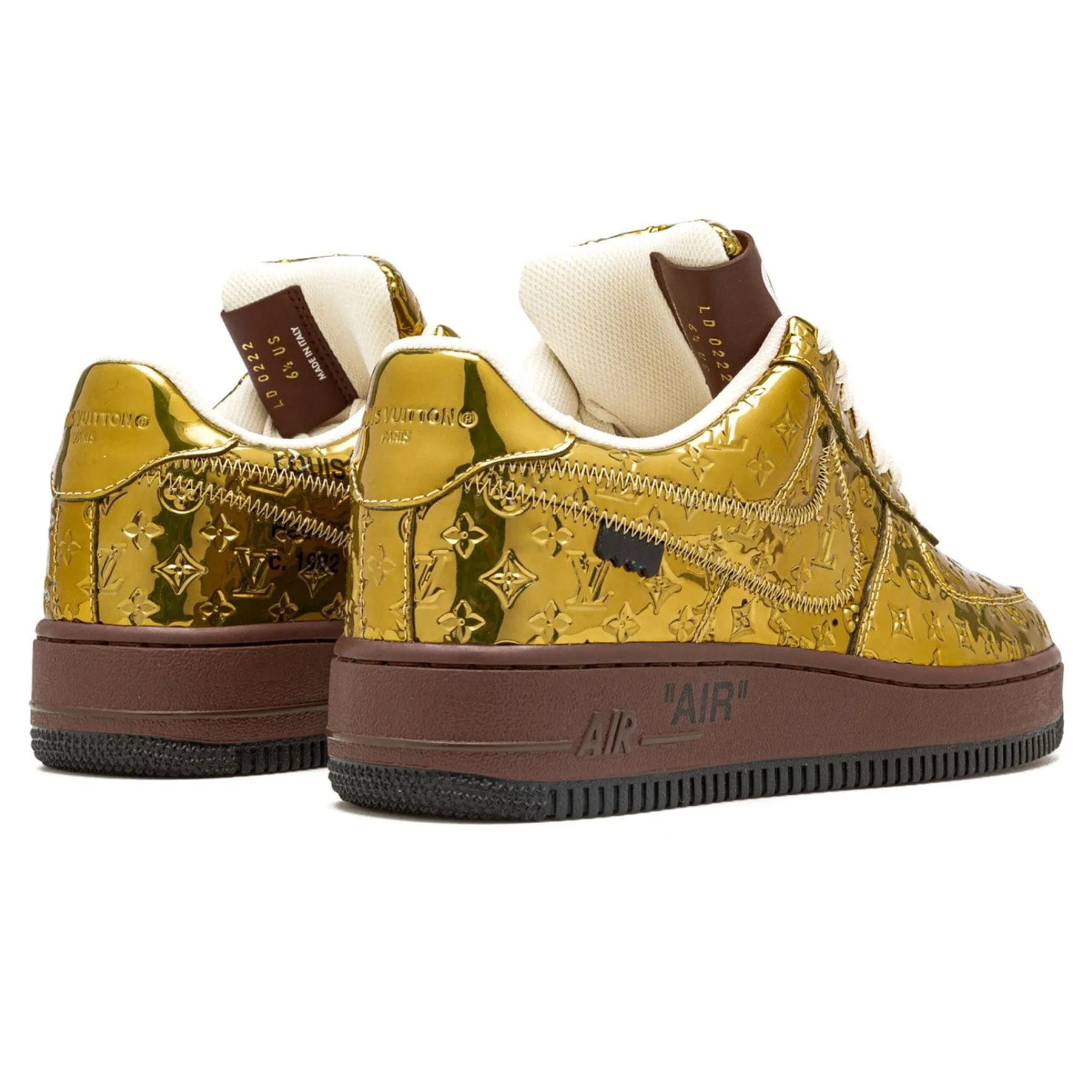Louis Vuitton Nike Air Force 1 Low By Virgil Abloh Metallic Gold Nike Air Force 1 low-top sneakers