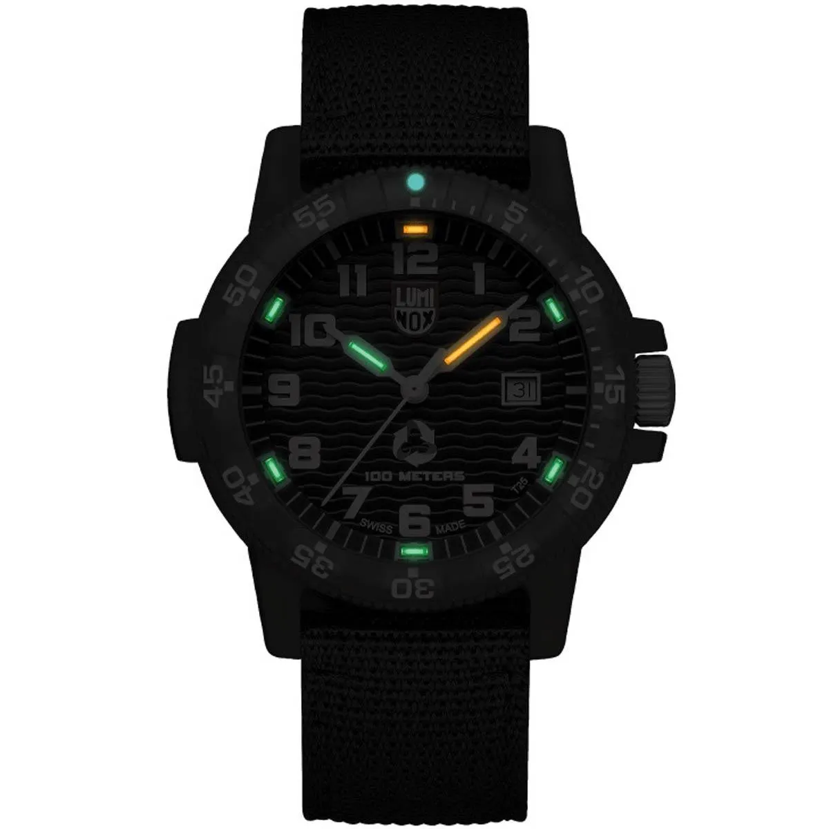 Luminox Men's Swiss Quartz Watch - Tide Eco Rotating Bezel Black Dial Strap | 0321.ECO Luminox Watches