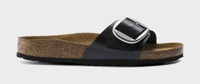 Madrid Big Buckle Womens Sandals (Black/Silver) Supportive Birkenstock clogs