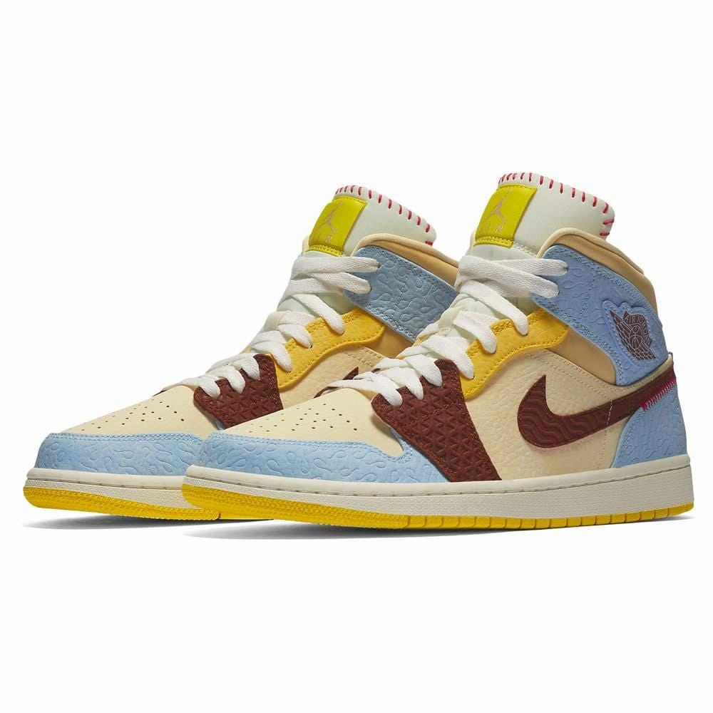 Maison Chateau Rouge x Air Jordan 1 Mid SE 'Fearless' Air Jordan 1 vintage style sneakers