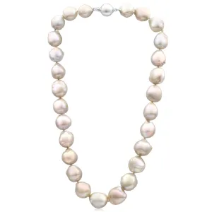 Meiko' Sterling Silver 13mm White Baroque Pearl 45cm Necklace Sterling Silver	Jewelry