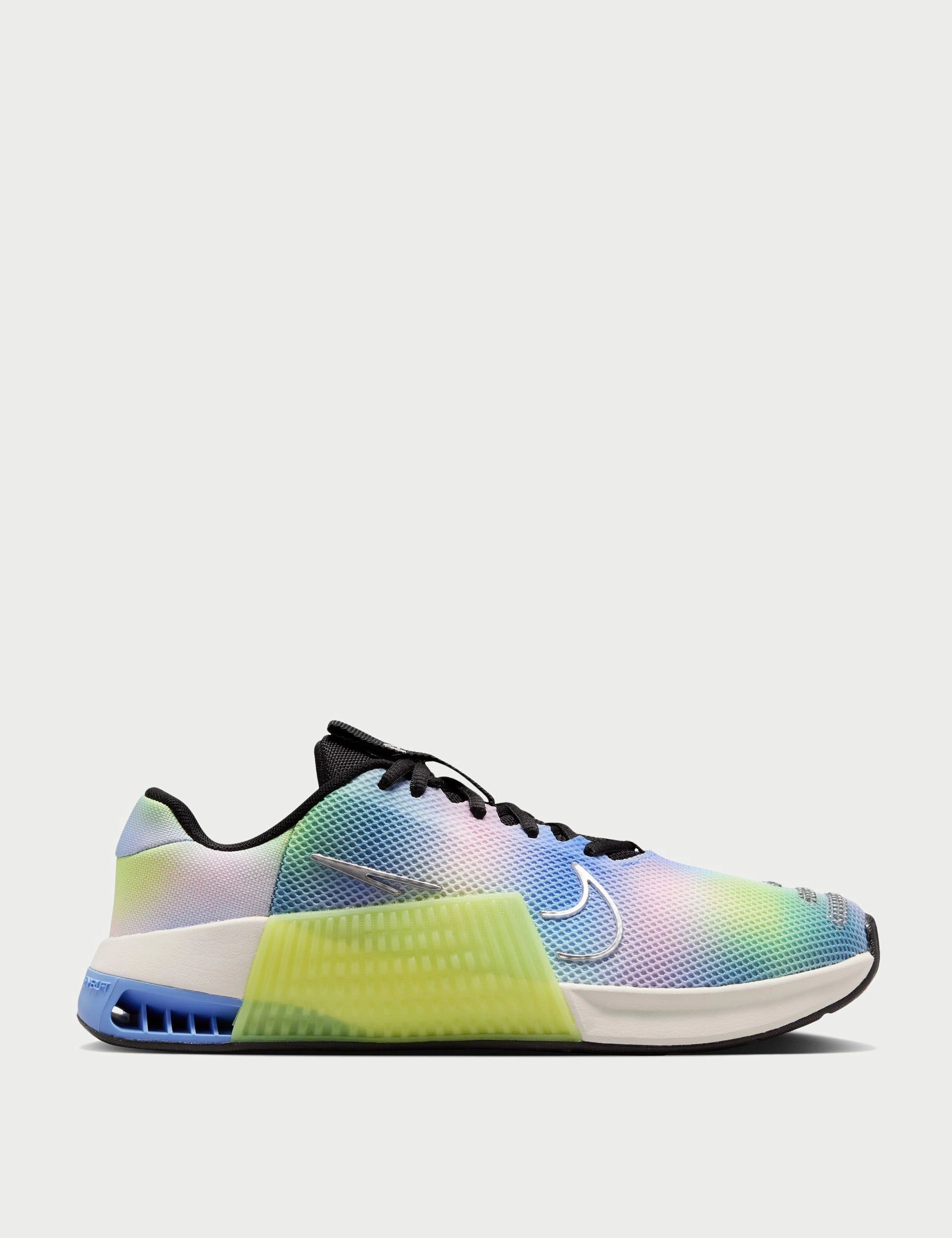 Metcon 9 SE Shoes - Black/Light Lemon Twist/Royal Pulse/Metallic Silver Nike womens shoes with sleek design