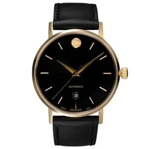 Movado Men's Automatic Watch - Museum Classic Black Dial Leather Strap | 0607300 Movado Watches