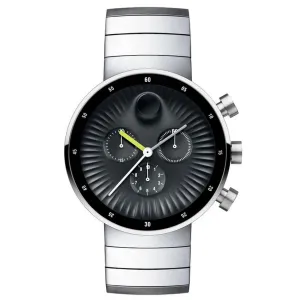 Movado Men's Chronograph Watch - Edge Black Dial Stainless Steel Bracelet | 3680009 Movado Watches