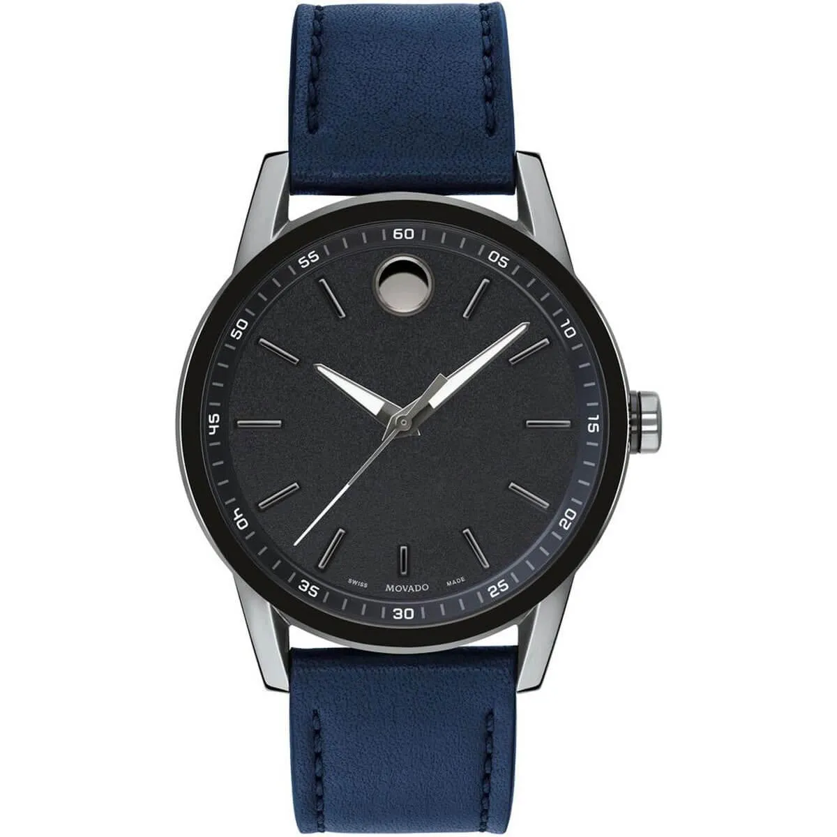 Movado Men's Quartz Watch - Museum Sport Gunmetal Case Midnight Navy Strap | 0607263 Movado Watches