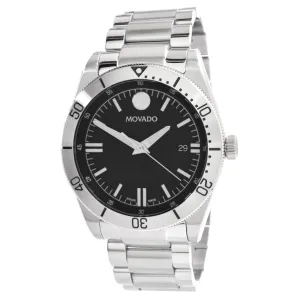 Movado Men's Quartz Watch - Sport Black Dial Stainless Steel Bracelet | 0607435 Movado Watches