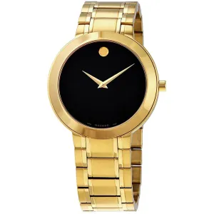 Movado Men's Quartz Watch - Stiri Black Dial Gold Tone Bracelet | 0607279 Movado Watches