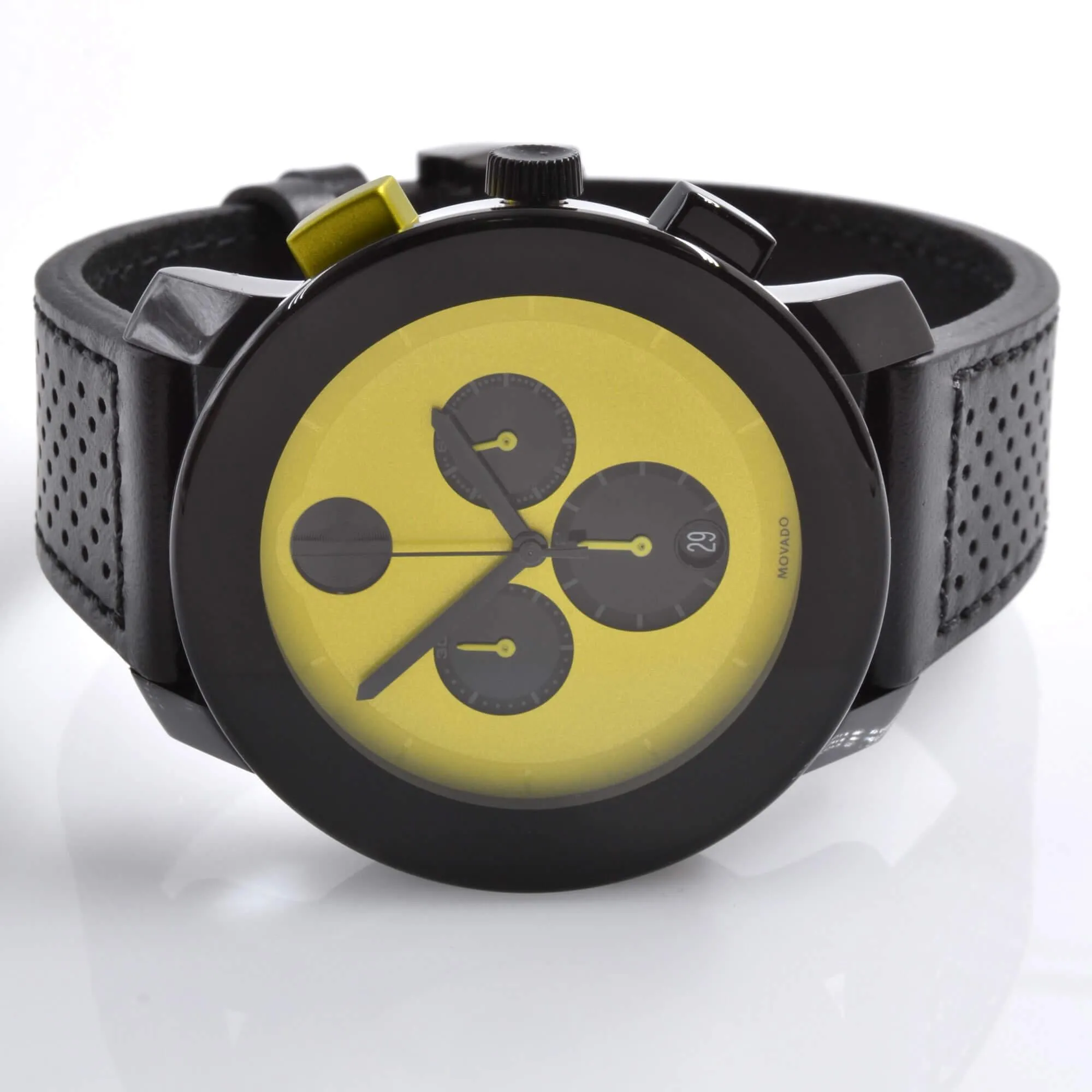 Movado Men's Watch - Bold Evolution Chronograph Yellow and Black Dial Strap | 3600766 Movado Watches