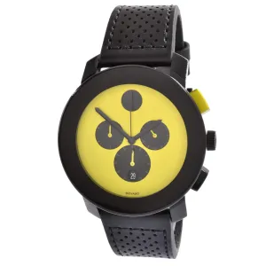 Movado Men's Watch - Bold Evolution Chronograph Yellow and Black Dial Strap | 3600766 Movado Watches