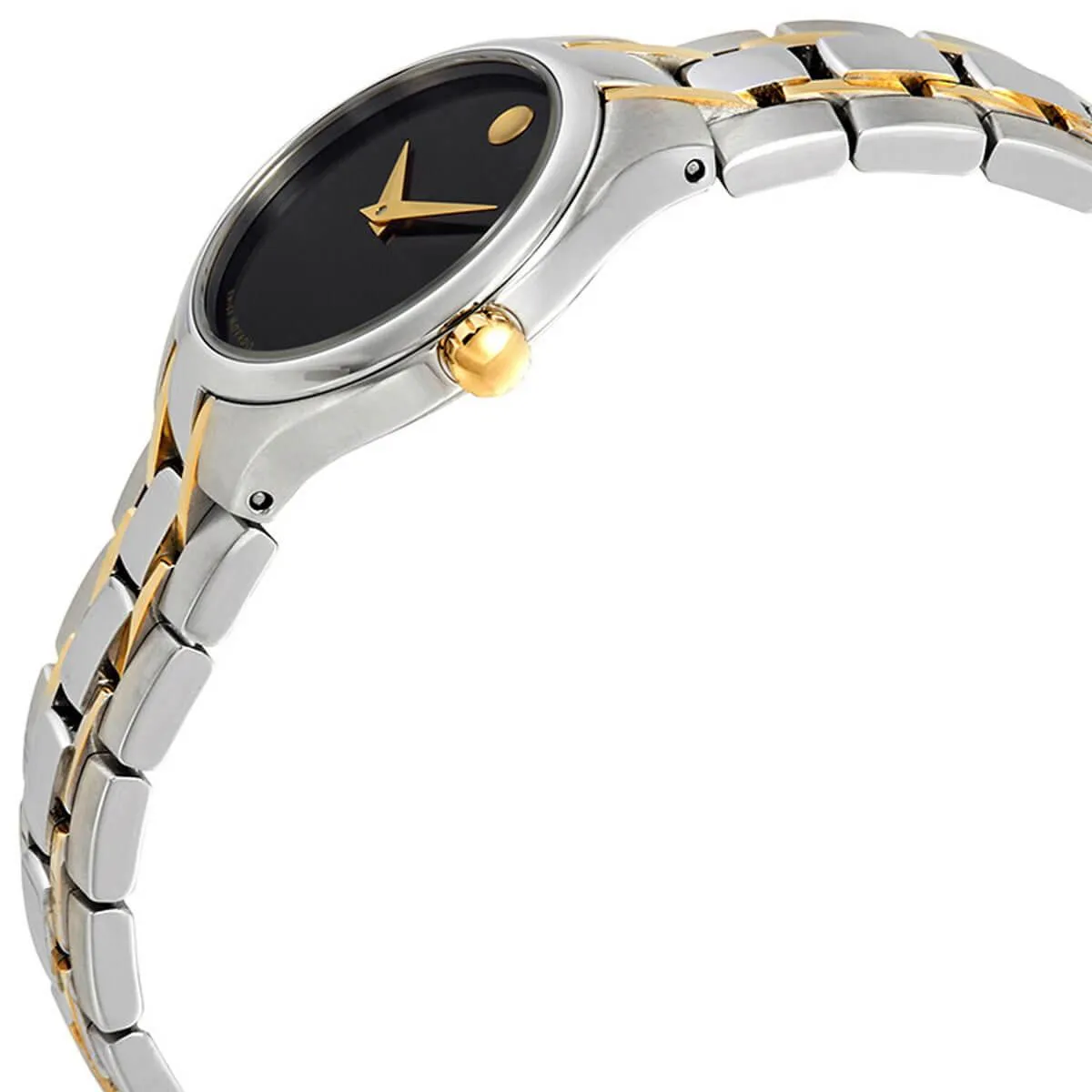 Movado Women's Quartz Watch - Black Dial Two Tone Stainless Steel Bracelet | 0606959 Movado Women's Watches