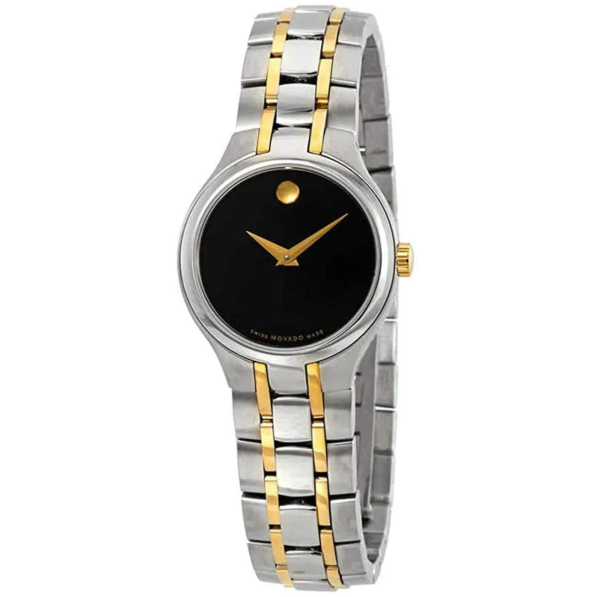 Movado Women's Quartz Watch - Black Dial Two Tone Stainless Steel Bracelet | 0606959 Movado Women's Watches