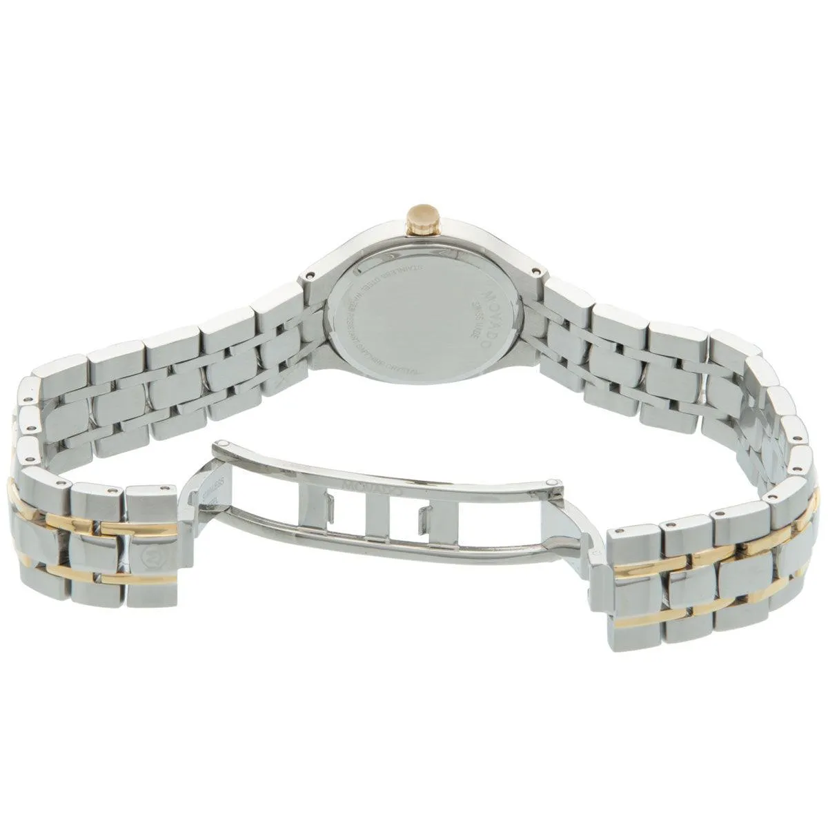 Movado Women's Quartz Watch - Black Dial Two Tone Stainless Steel Bracelet | 0606959 Movado Women's Watches