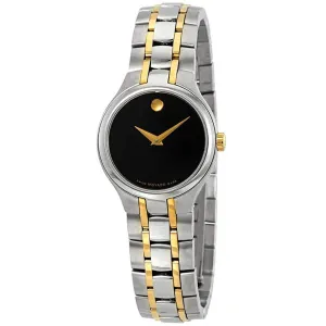 Movado Women's Quartz Watch - Black Dial Two Tone Stainless Steel Bracelet | 0606959 Movado Women's Watches