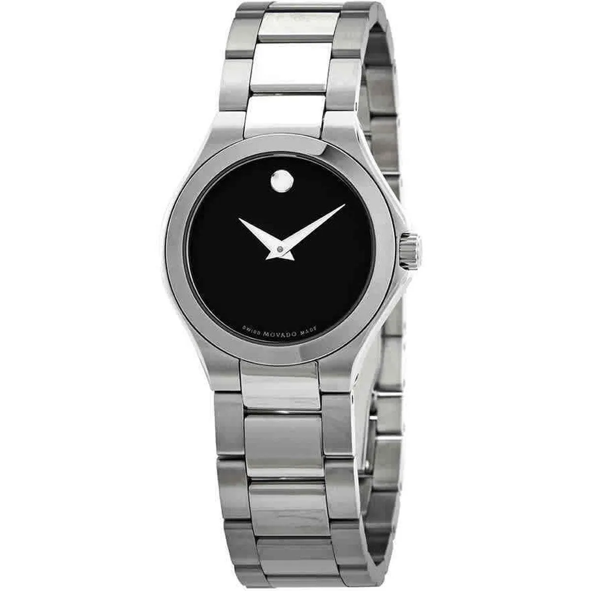 Movado Women's Quartz Watch - Defio Black Dial Stainless Steel Bracelet | 0607309 Movado Women's Watches