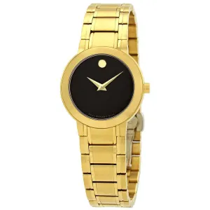 Movado Women's Quartz Watch - Stiri Black Dial Yellow Gold Bracelet | 0606942 Movado Women's Watches