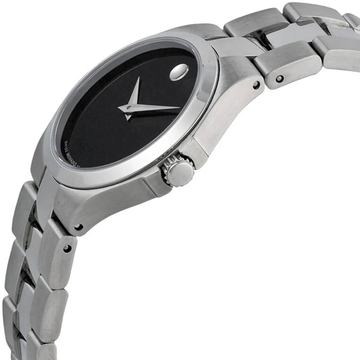 Movado Women's Swiss Quartz Watch - Serio Black Dial Silver Bracelet | 0606558 Movado Women's Watches