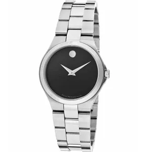 Movado Women's Swiss Quartz Watch - Serio Black Dial Silver Bracelet | 0606558 Movado Women's Watches