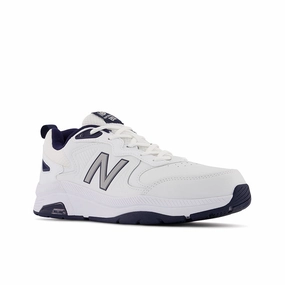 MX857v3 - White with Navy and Rain Cloud - Men's New Balance casual sneakers for everyday comfort