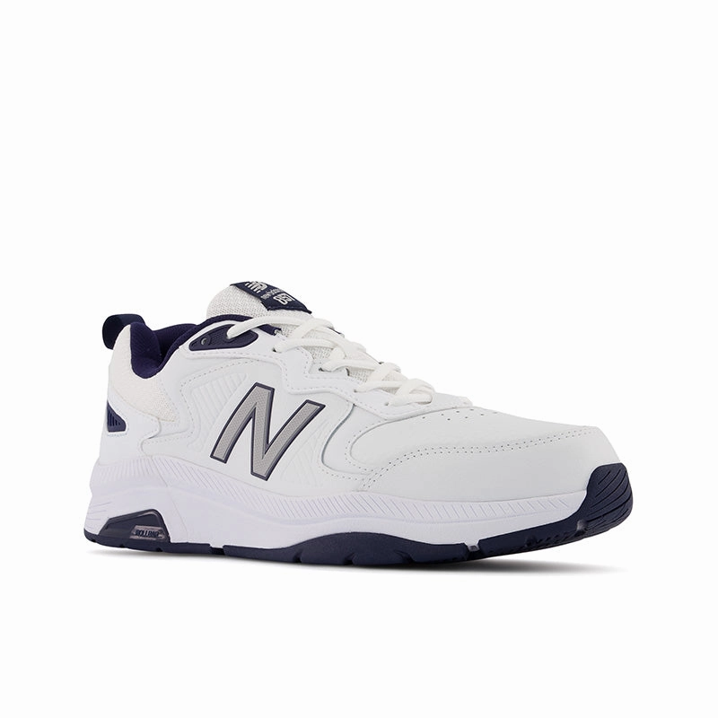 MX857v3 - White with Navy and Rain Cloud - Men's New Balance casual sneakers for everyday comfort