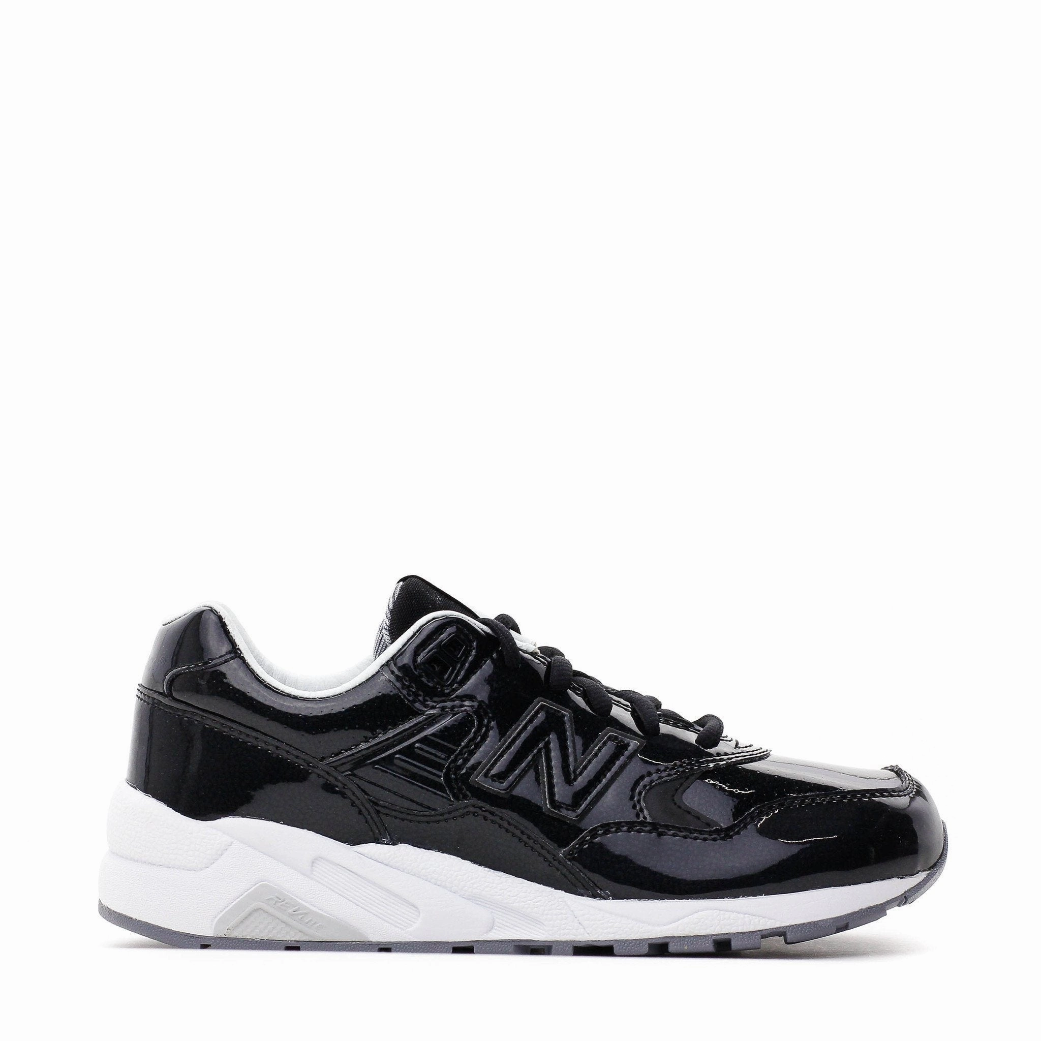 NEW BALANCE REVLITE WOMEN PATENT LEATHER BLACK SILVER WRT580MT New Balance classic shoe silhouettes
