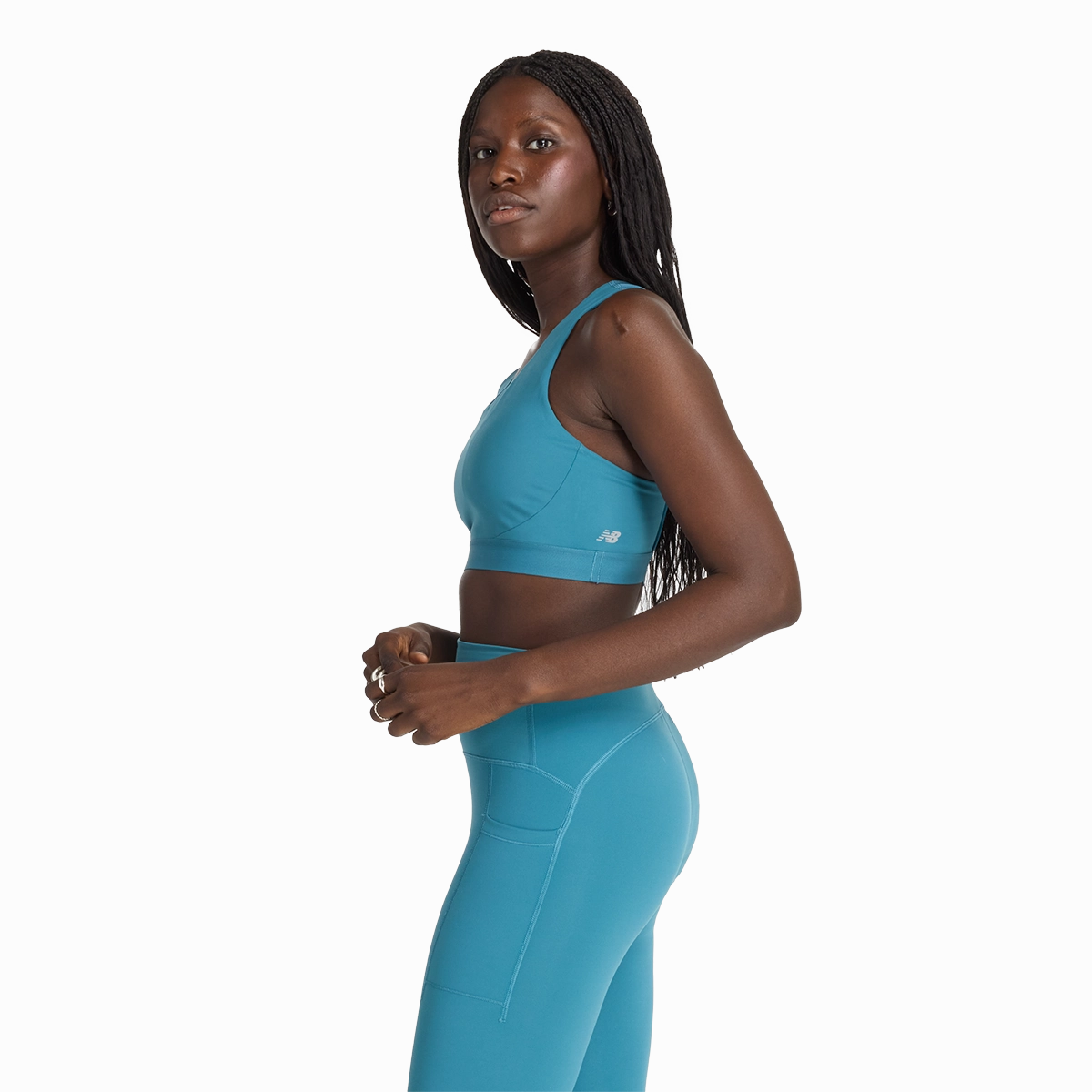 New Balance Sleek Medium Support Pocket Sports Bra NB women's styles
