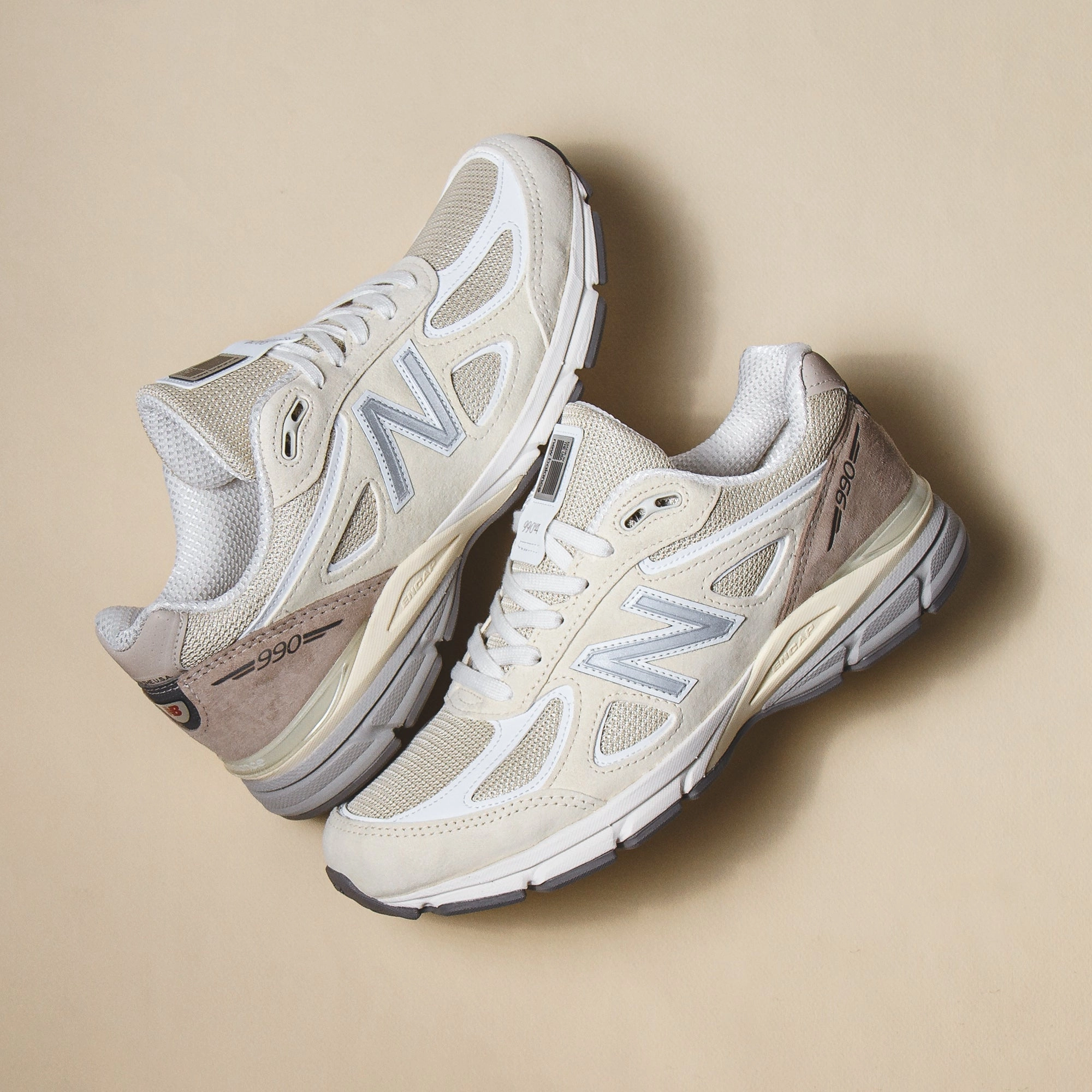 New Balance Unisex 990v4 Limestone Made In USA U990TE4 classic New Balance pictures