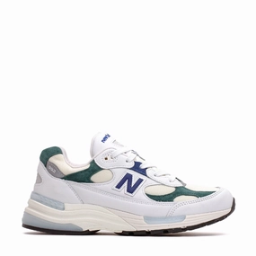New Balance Unisex Made in USA 992 White Marsh Green U992GB New Balance classic shoe silhouettes